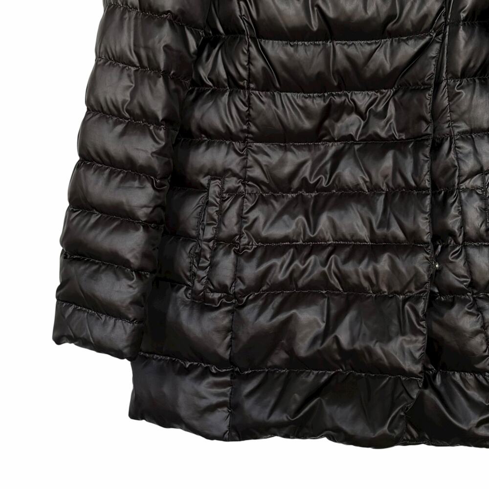 Max Mara Studio Hooded Quilted Goose Down Puffer Jacket Coat Black 8 NO BELT - Picture 7 of 14